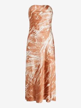 Express Satin Strapless Print Midi Slip Dress - size M 🌟